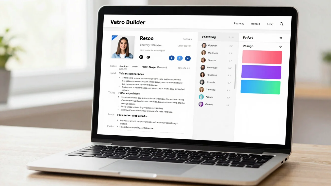 Close-up of a resume builder UI showing font selection and color