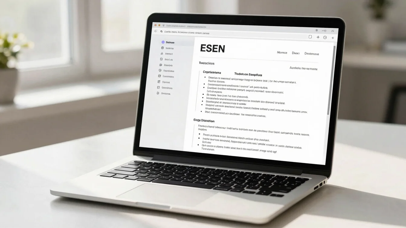 Close-up of a laptop screen displaying a resume with highlighted
