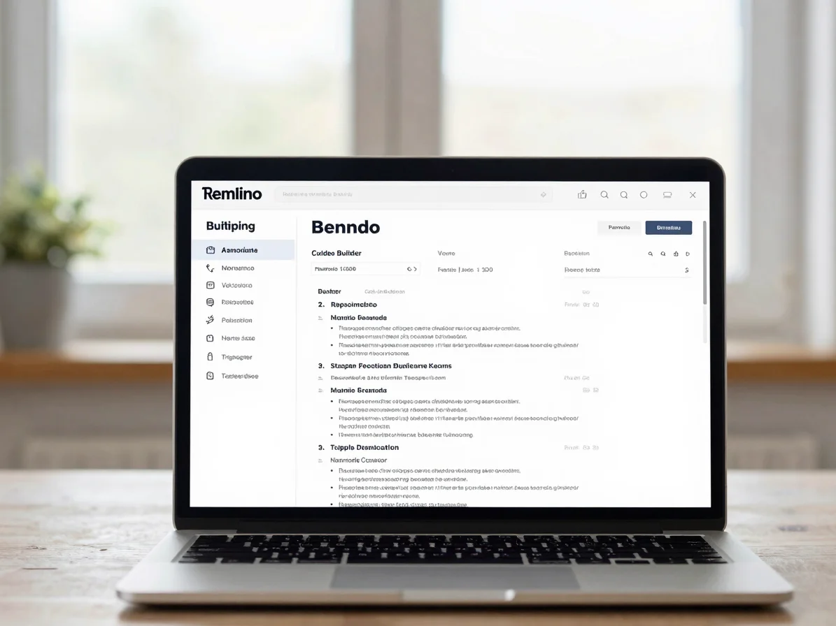 A clean laptop screen showing a resume builder interface with sec