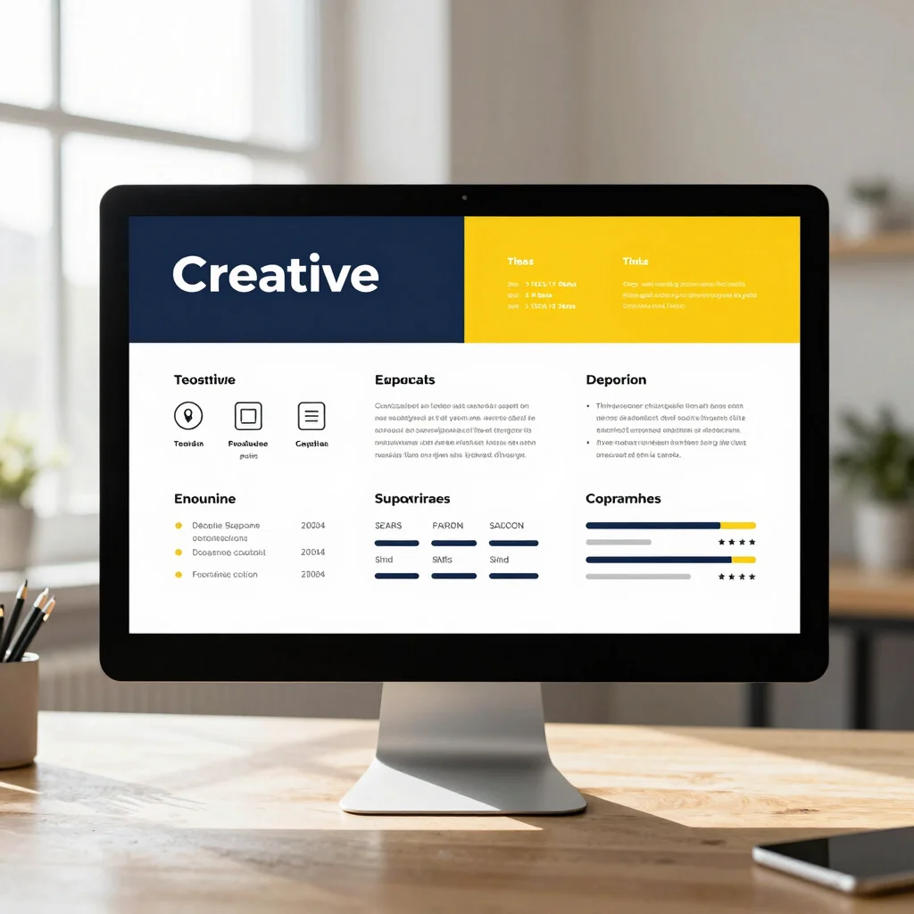 Creative resume template with a unique header design, infographic