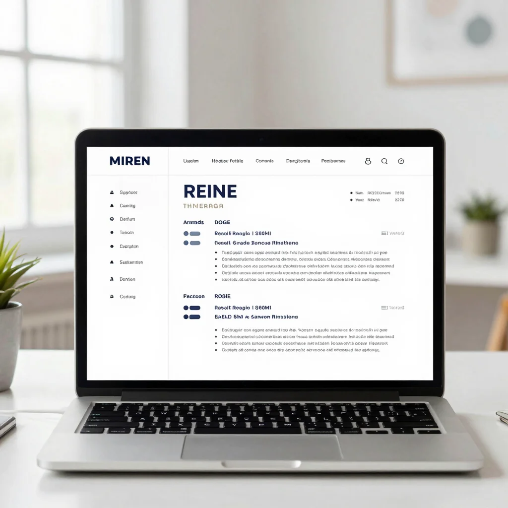 Modern resume template with clean sans-serif typography, a single
